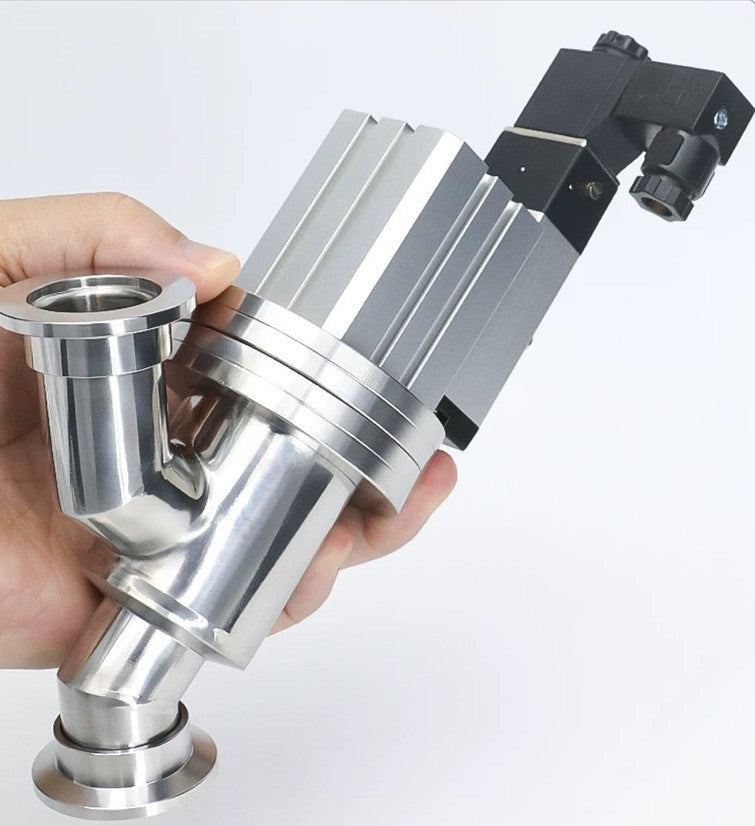 Free Shipping KF Flange In-line Type Pneumatic Bellows Valve Stainless Steel 304