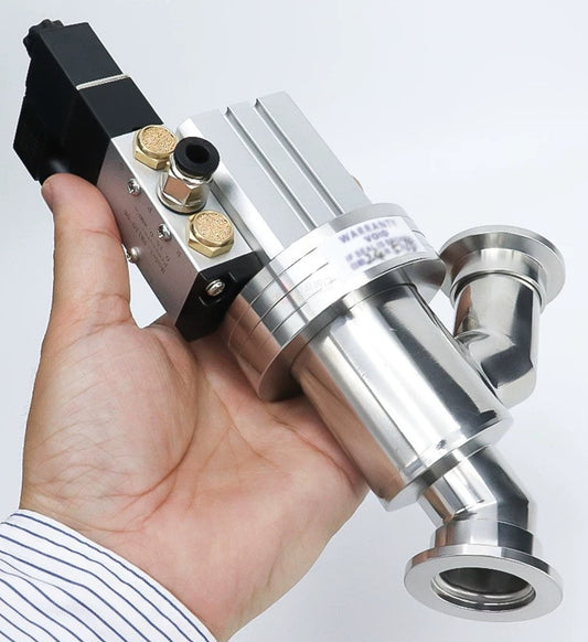 Free Shipping KF Flange In-line Type Pneumatic Bellows Valve Stainless Steel 304