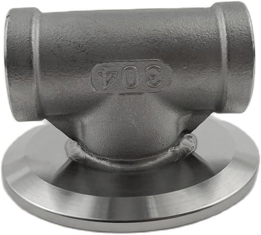 Free Shipping 1.5" Tri Clamp Lid x 1/2" NPT Female Through Tee Connection SS304 Stainless Steel Home Brewing Fitting