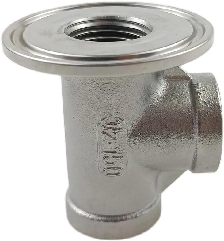 Free Shipping 1.5" Tri Clamp Lid x 1/2" NPT Female Through Tee Connection SS304 Stainless Steel Home Brewing Fitting