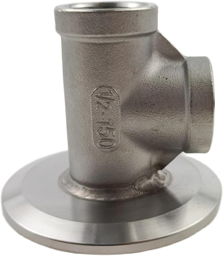 Free Shipping 2" Tri Clamp Lid x 1/2" NPT Female Through Tee Connection SS304 Stainless Steel Home Brewing Fitting