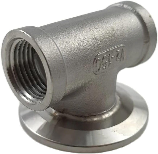Free Shipping 2" Tri Clamp Lid x 1/2" NPT Female Through Tee Connection SS304 Stainless Steel Home Brewing Fitting
