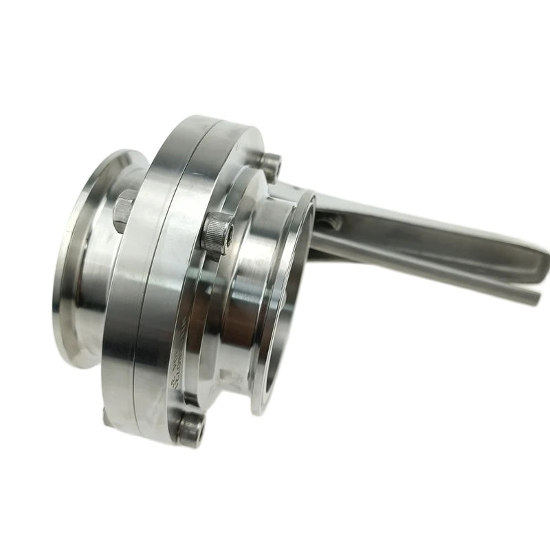 Sanitär-Tri-Clamp-Absperrklappe aus Edelstahl mit Auslösegriff