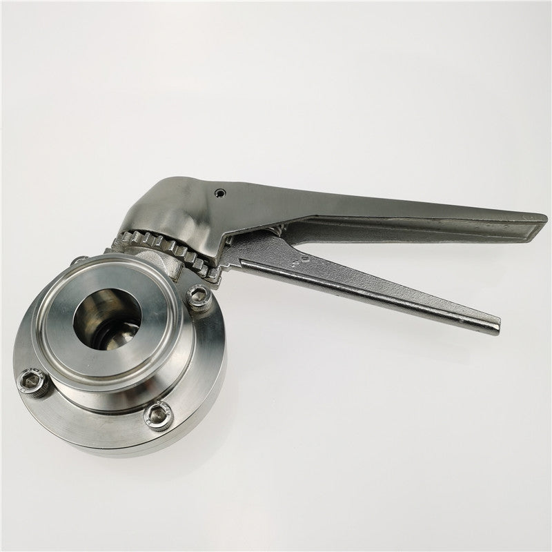 Free Shipping Sanitary 1",1.5",2" Tri Clamp Butterfly Valve Stainless Steel Squeeze Trigger Handle