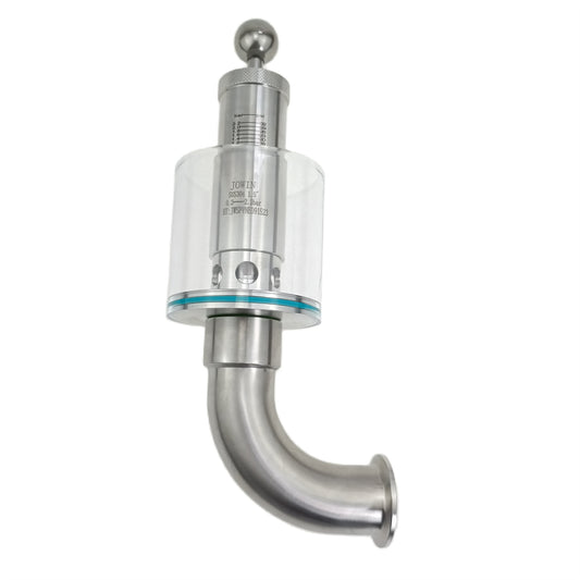 JOWIN 1,5 Zoll Tri Clover-kompatibles 90-Grad-Winkelstück Typ Pro Spunding-Ventil, einstellbares PRV SS304 Edelstahl, 0,2–2,2 Bar, Maßstab Bar/psi (JWSPVNE)…