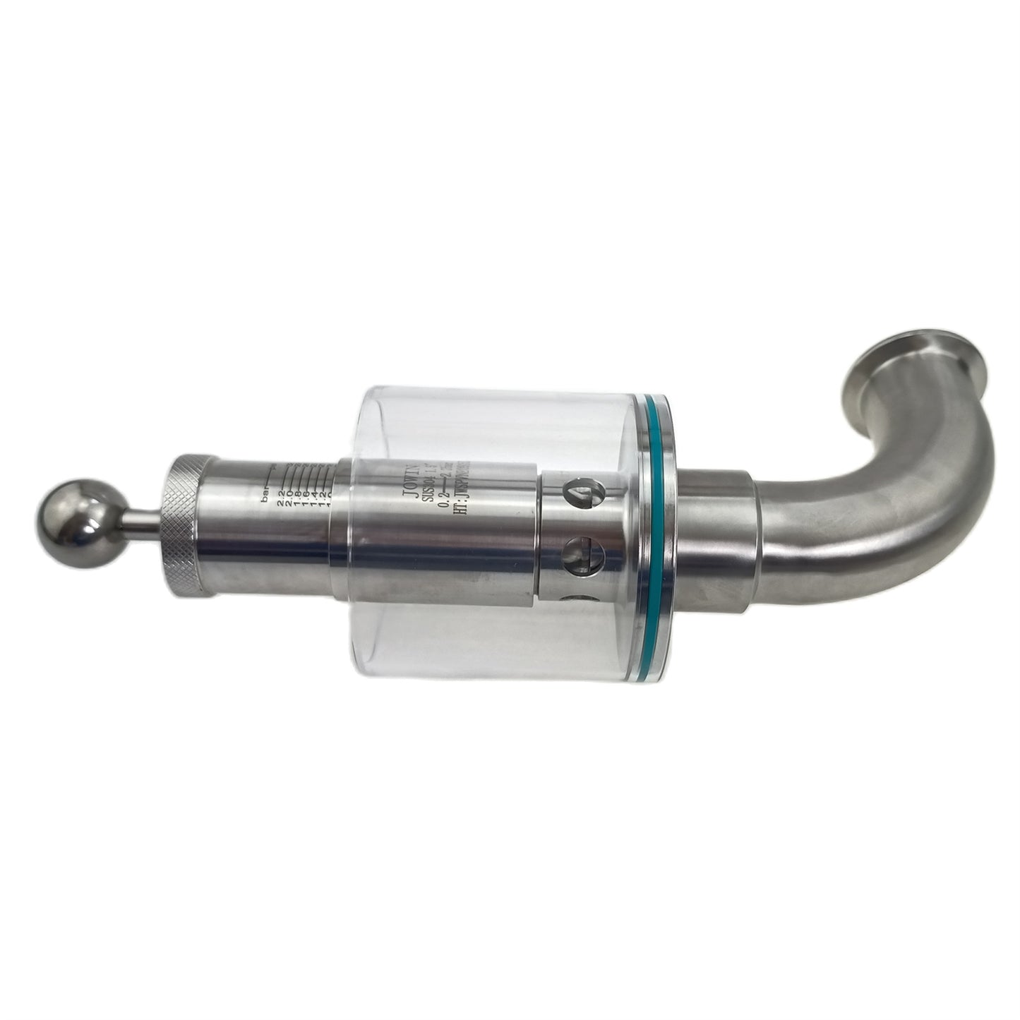 JOWIN 1,5 Zoll Tri Clover-kompatibles 90-Grad-Winkelstück Typ Pro Spunding-Ventil, einstellbares PRV SS304 Edelstahl, 0,2–2,2 Bar, Maßstab Bar/psi (JWSPVNE)…