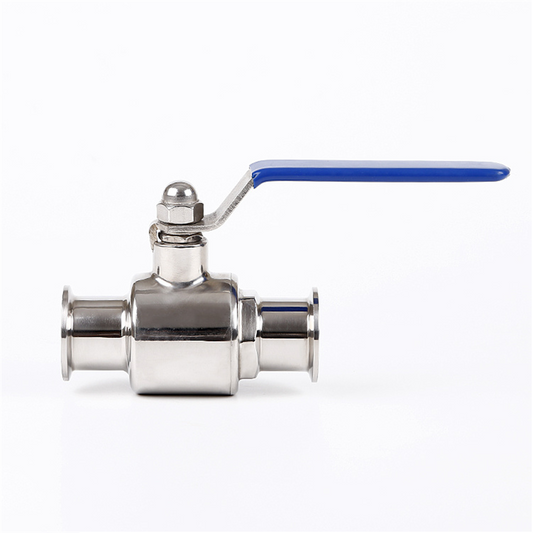 Sanitärer Tri-Clamp-Kugelhahn mit vollem Durchgang, SS304 Edelstahl-PTFE-Sitz