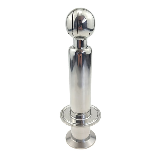 360 Degree Rotating CIP Spray Ball 1.5" Tri Clamp Inlet to 2" Tri Clamp Cap SS304 Stainless Steel