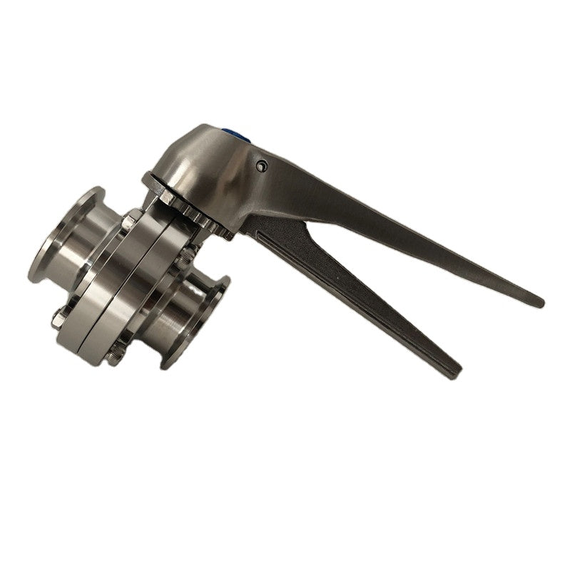 Free Shipping Sanitary 1",1.5",2" Tri Clamp Butterfly Valve Stainless Steel Squeeze Trigger Handle