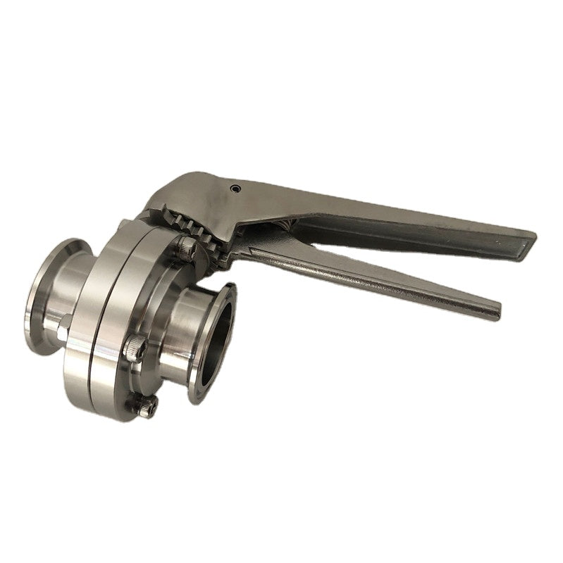 Free Shipping Sanitary 1",1.5",2" Tri Clamp Butterfly Valve Stainless Steel Squeeze Trigger Handle