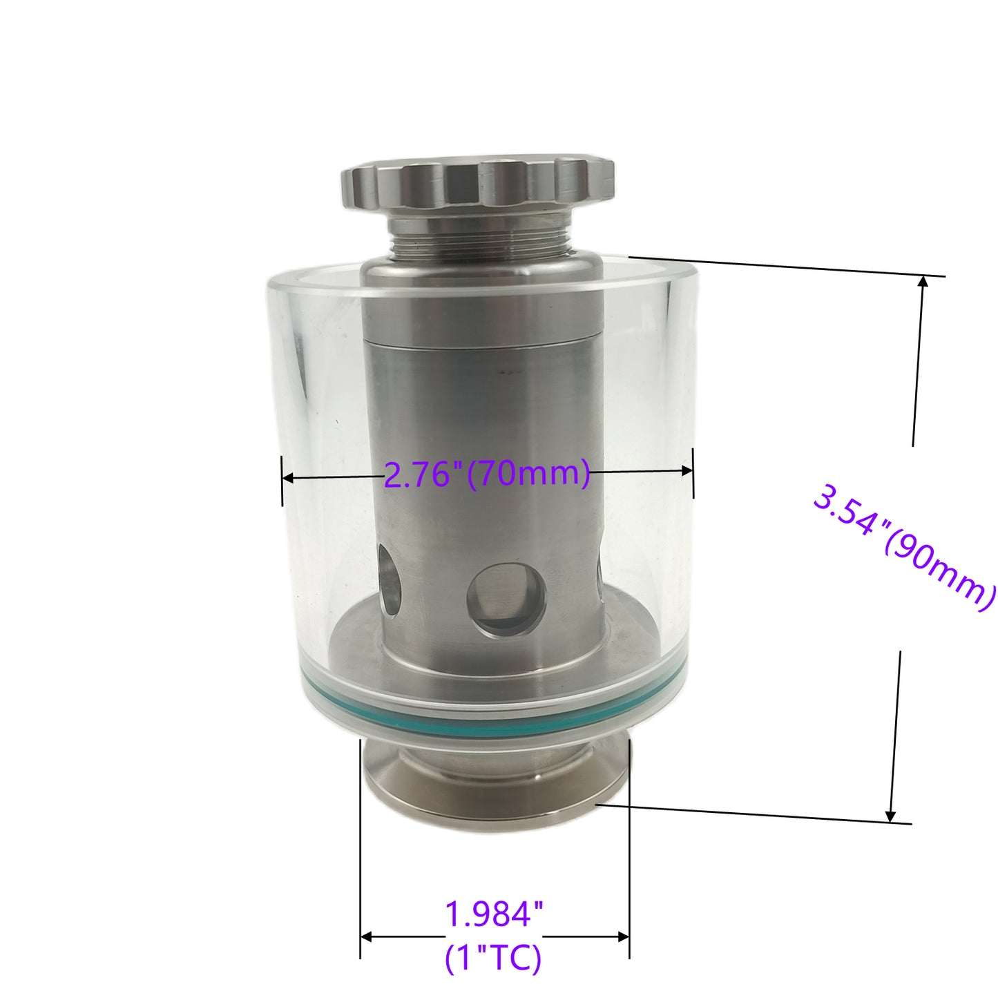 JOWIN 1"/1,5" Tri Clamp Kompaktes, nicht skaliertes Sspunding Einstellbares PRV 0,2-2,2 bar/psi