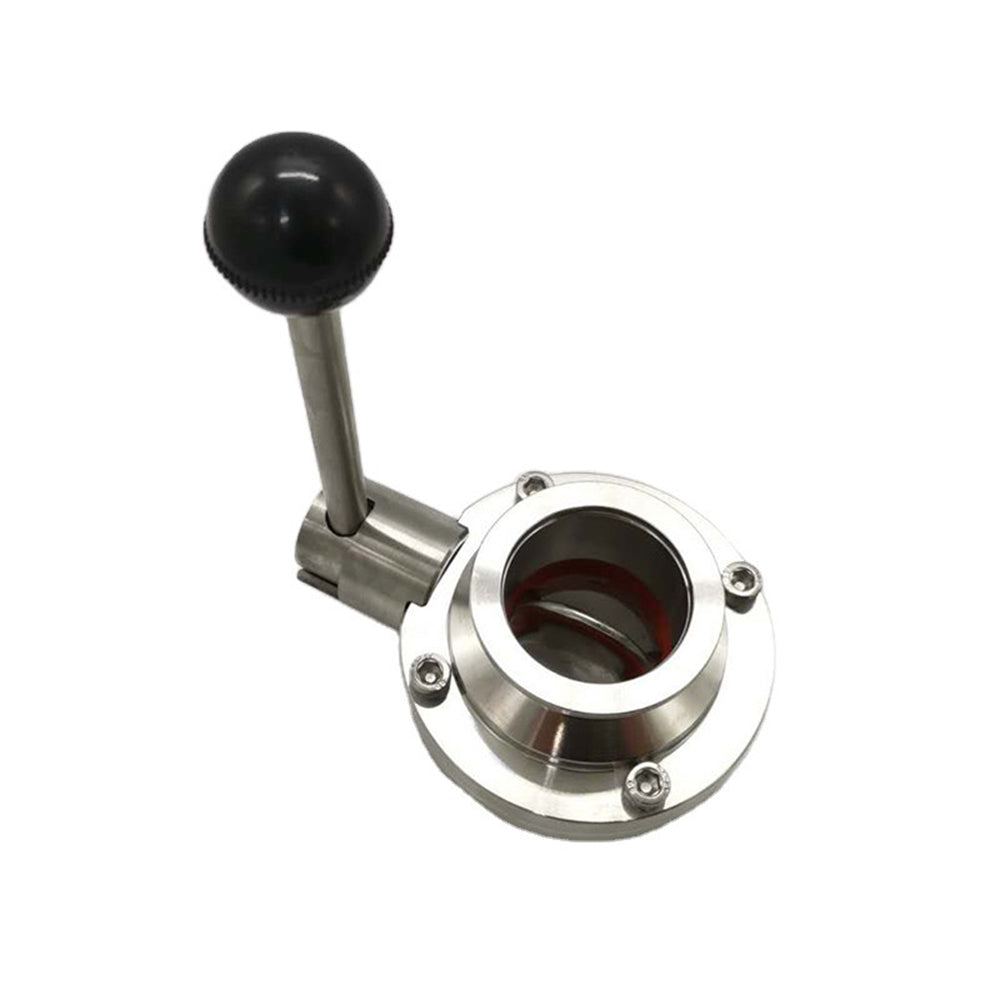 Free Shipping ISO-KF Flange Vacuum Butterfly Valve, Pull Handle, Silicone Seal, Stainless Steel 304