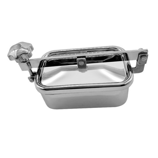 Small Polished Rectangular Tank Manway with 80mm Welding Neck Square Tank Manhole Cover Stainless Steel SS304