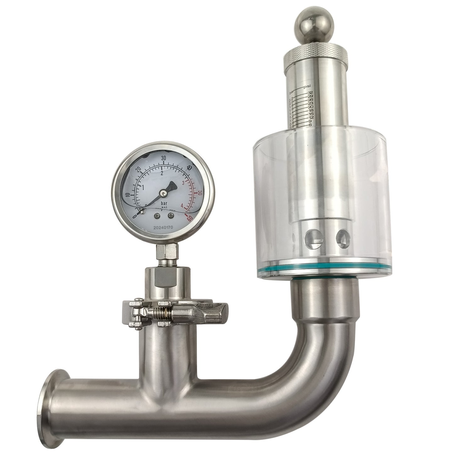 1,5" Tri-Clamp Spunding Druckgerät Spundventil Membranmanometer Typ (JWDSPV)
