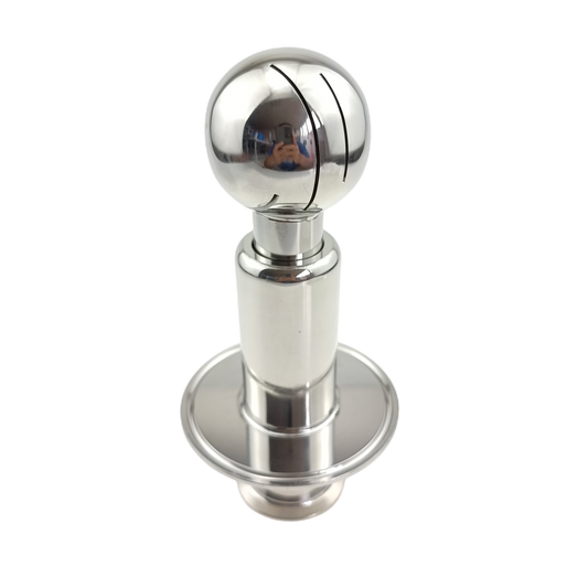 360 Degree Rotating CIP Spray Ball 1.5" Tri-Clamp on 3" Tri-Clamp Cap