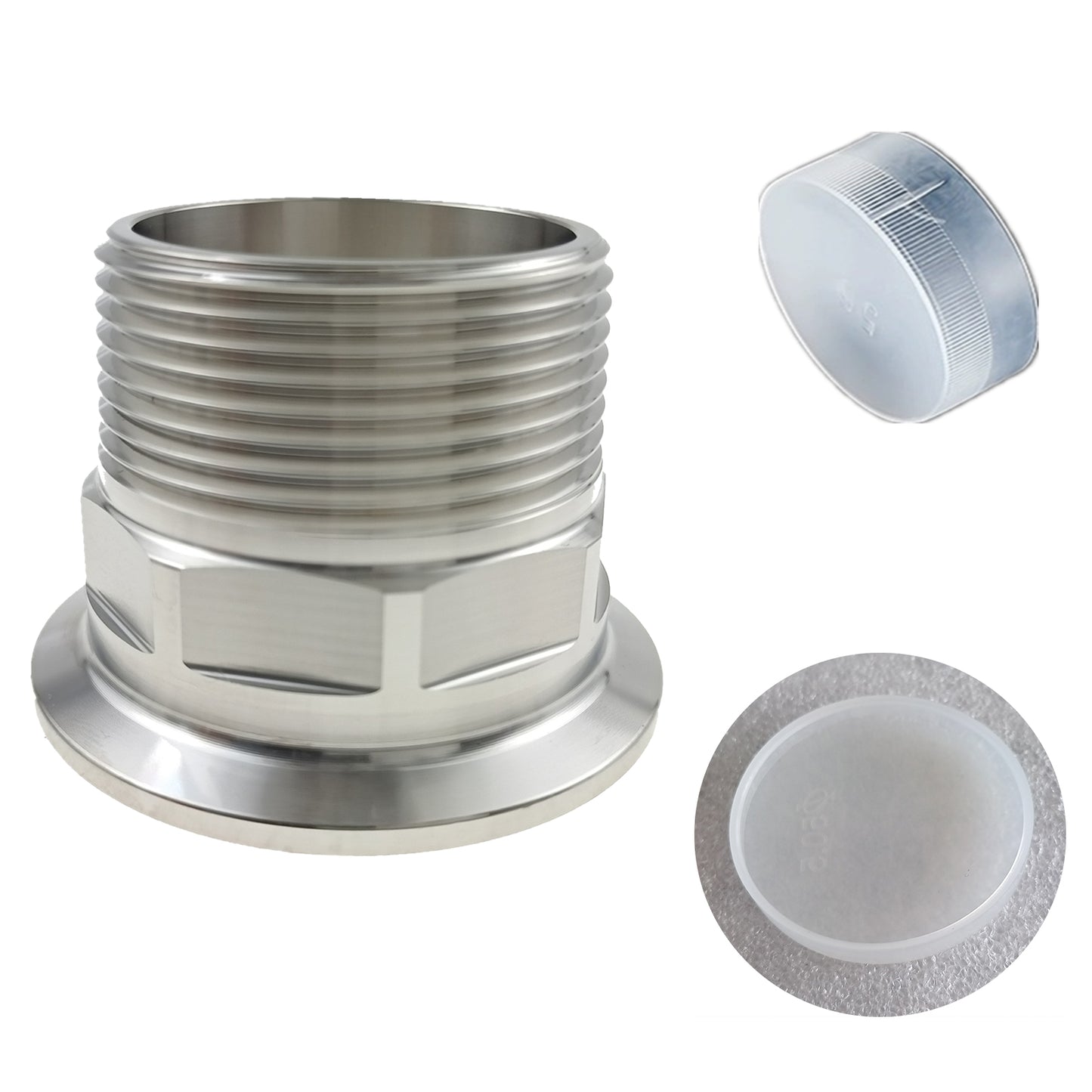 Free Shipping SS304 Stainless Steel Tri Clamp to 1",1.5",2" NPT Male Threaded Adapter Sanitary Tube Fitting