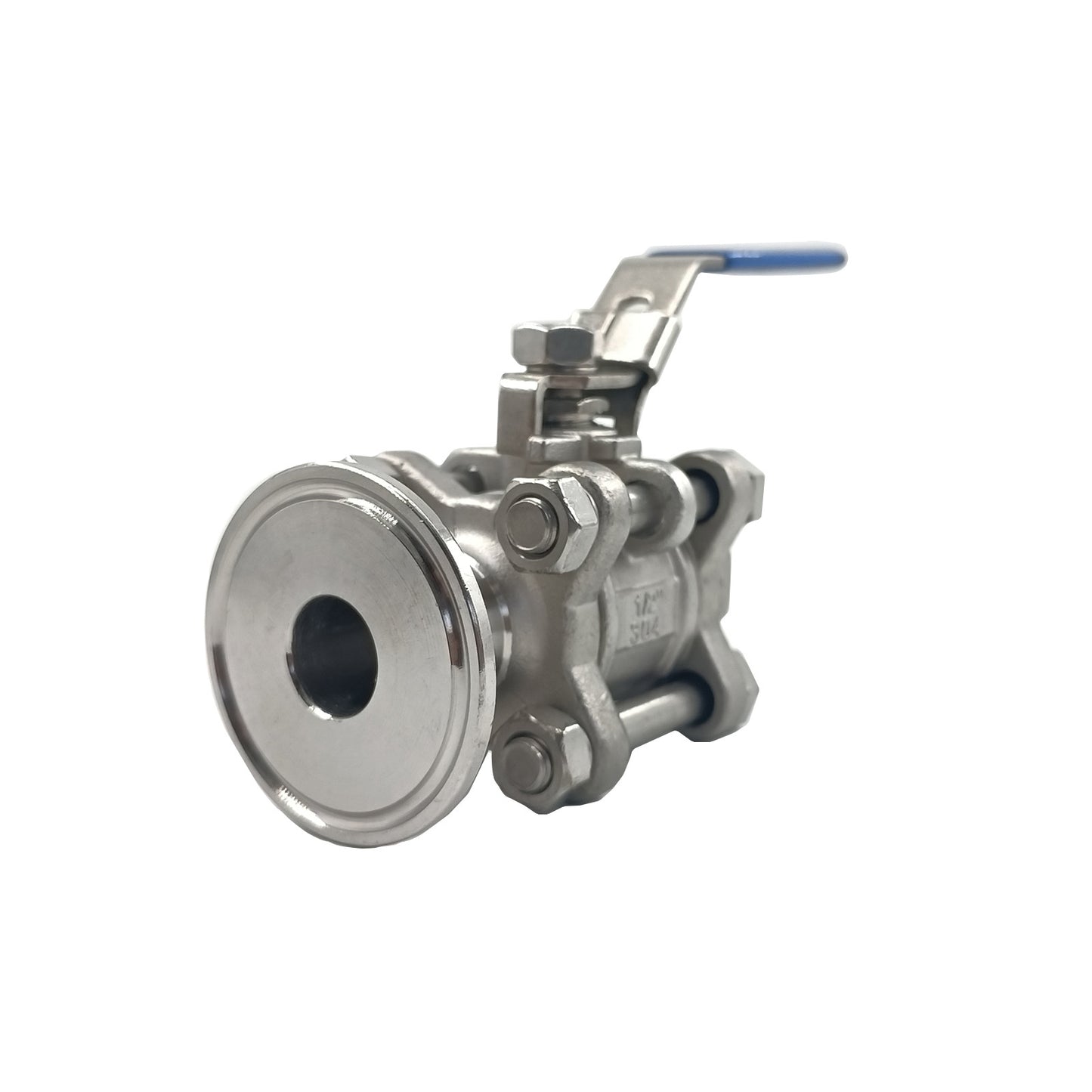 Free Shipping 304 SS Stainless Steel Ball Valve, 1/2" Female NPT to 1.5" Tri Clamp, PTFE Valve Seat, Locking Handle