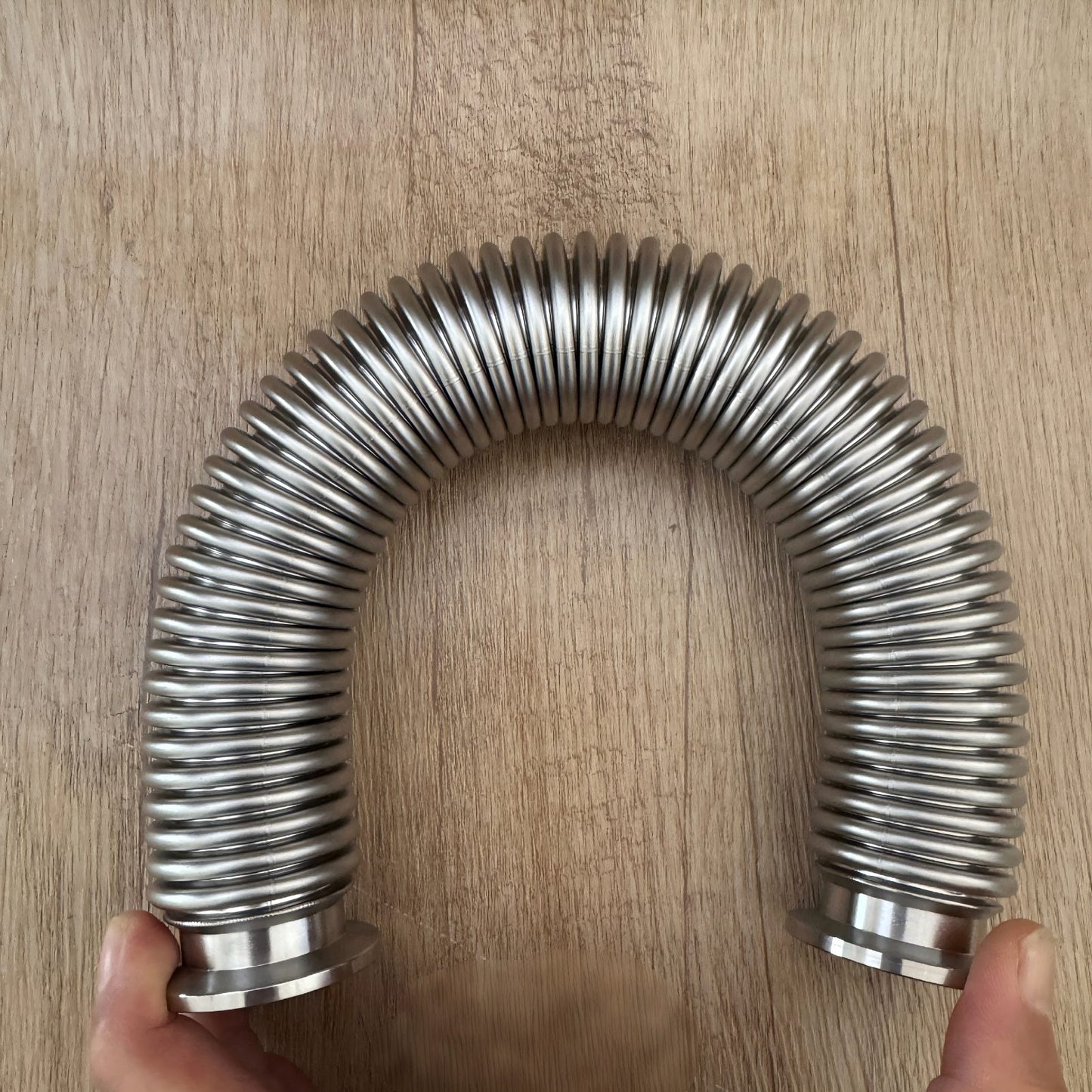 ISO-KF Thin Wall Metal Vacuum Flexible Hose, NW25 ISO-KF, 12.3inch Length