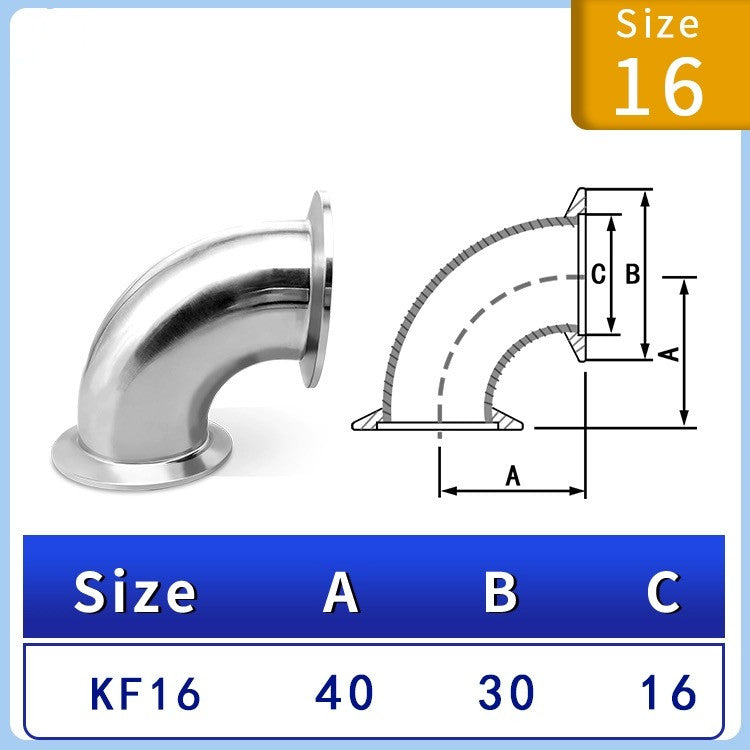 Stainless Steel ISO-KF Flange 90 Degree Elbow for Vacuum Pipe Fitting