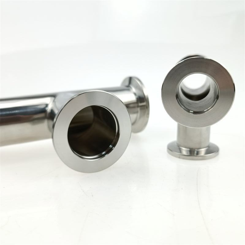 Free Shipping SS304 Stainless Steel ISO-KF Flange Tee Vacuum Pipe Fitting T-piece KF25 KF16 KF40 KF50