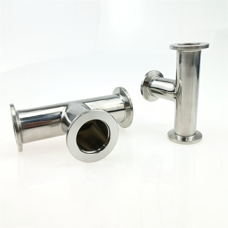 Free Shipping SS304 Stainless Steel ISO-KF Flange Tee Vacuum Pipe Fitting T-piece KF25 KF16 KF40 KF50