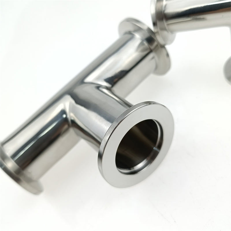 Free Shipping SS304 Stainless Steel ISO-KF Flange Tee Vacuum Pipe Fitting T-piece KF25 KF16 KF40 KF50