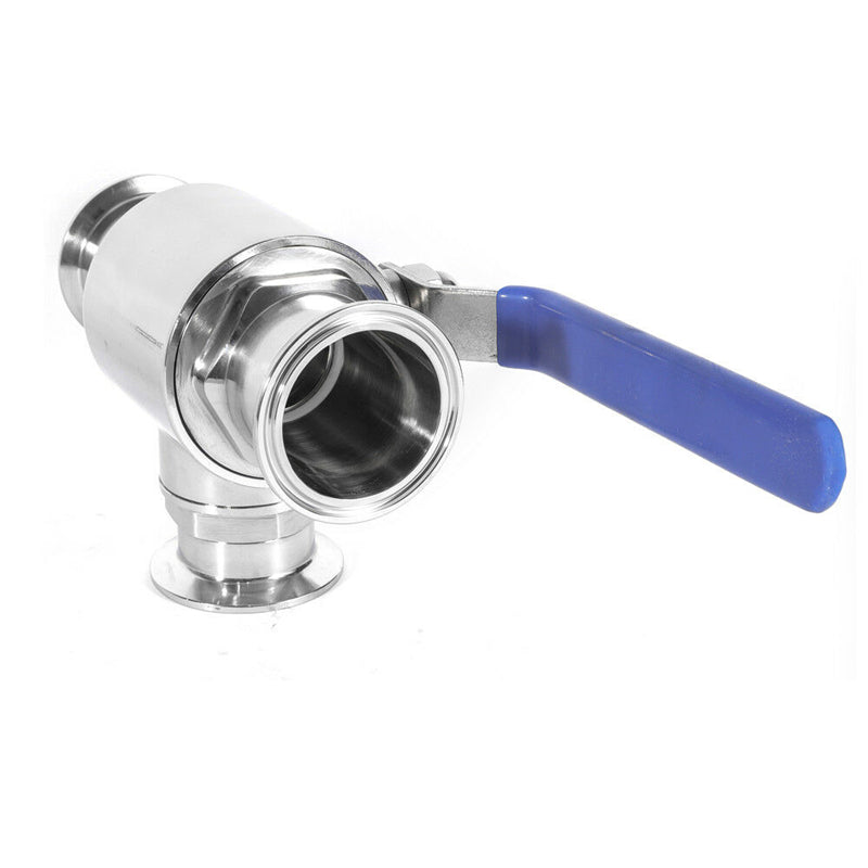 Tri Clamp Sanitary Ball Valve, 3-Way Ball Valve T-Port Stainless Steel 304, PTFE Seat