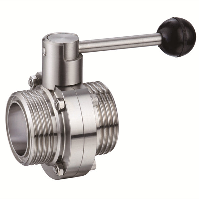 Sanitary SMS Threaded Butterfly Valve Pull Handle Type Stainless Steel