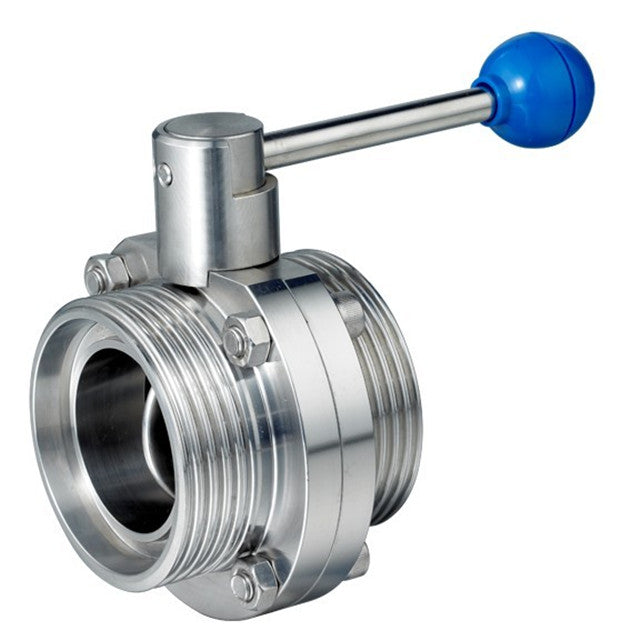 Sanitary DIN11851 Threaded Manual Butterfly Valve Pull Handle Type Stainless Steel