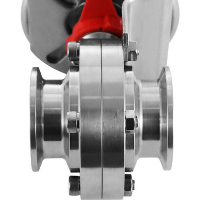 Sanitary Spring Return Pneumatically Actuated Tri Clamp Butterfly Valve Stainless Steel