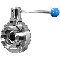 Sanitary DIN11851 Threaded Manual Butterfly Valve Pull Handle Type Stainless Steel