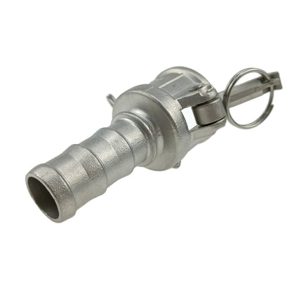 Stainless Steel 304 Cam & Groove Adapter Part C Female Coupling x Hose Shank with Buna-N Seal and Safety Drills