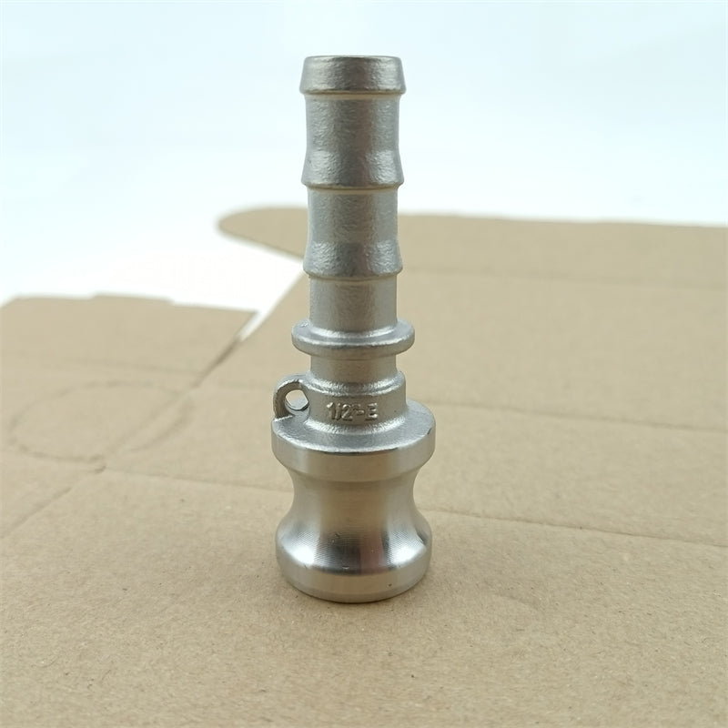 Free Shipping Unviersal Type E Cam and Groove Hose Fitting 1/2" Male Plug to 1/2" Hose Barbed SS304 Stainless Steel