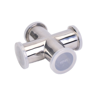 Free Shipping ISO-KF Flange 4-Way Cross Vacuum Fittings Stainless Steel 304