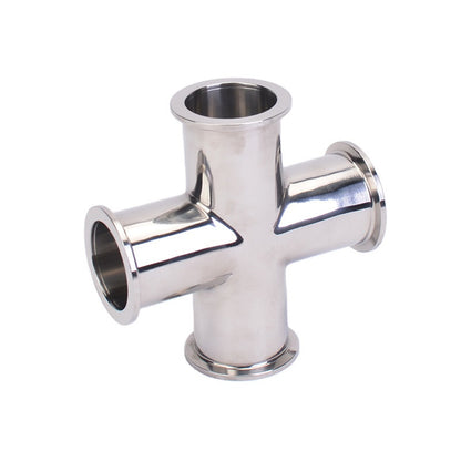 Free Shipping ISO-KF Flange 4-Way Cross Vacuum Fittings Stainless Steel 304